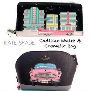 Kate Spade Cadillac Lucky Yours Wallet and Cosmetic Bag Set Both NWT Dice Pulls